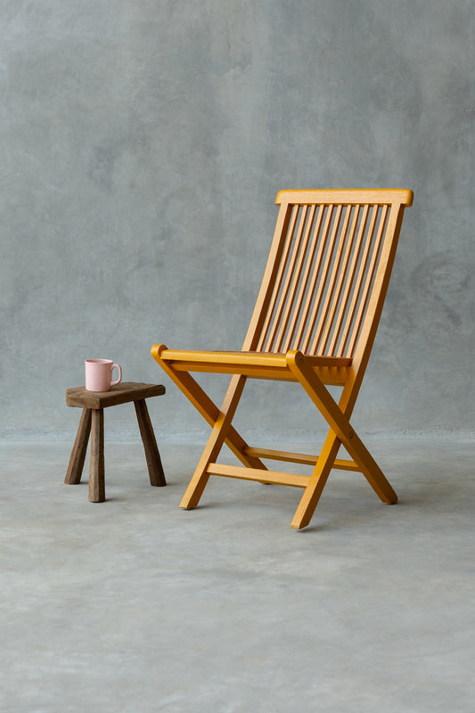Iro Folding Chair - Solid Saffron Yellow