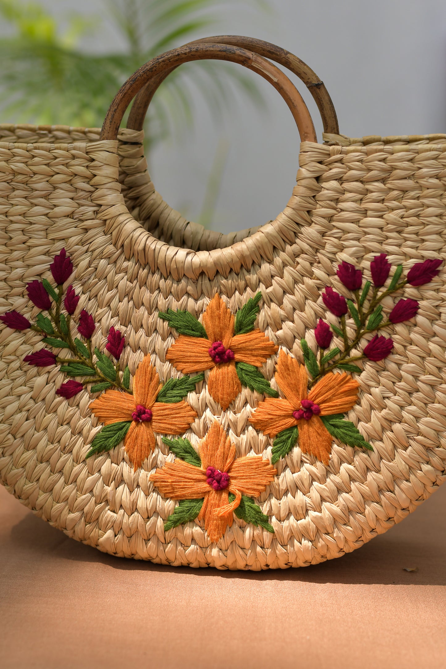 Kouna U Shaped Handbags with Embroidery