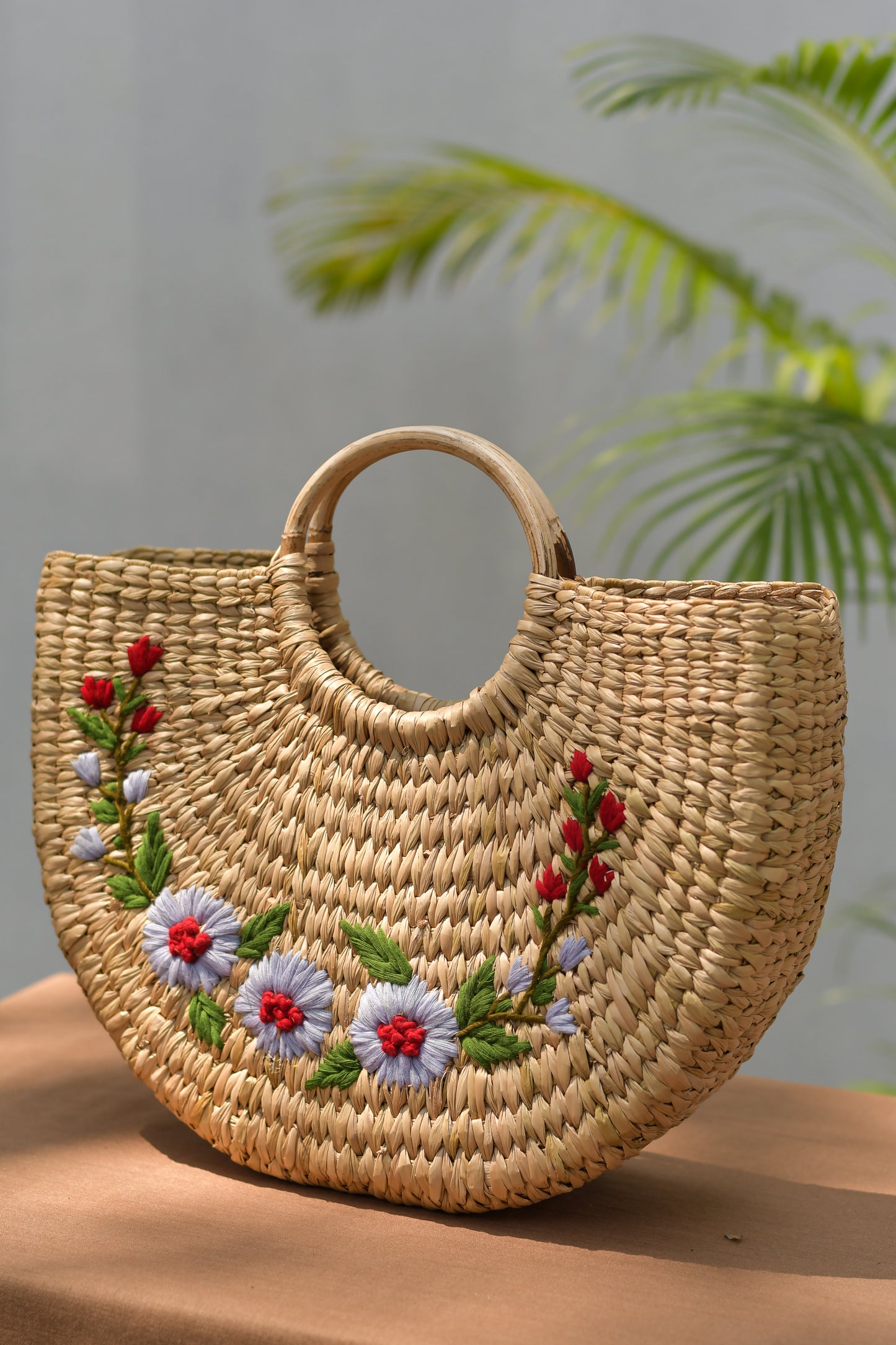 Kouna U Shaped Handbags with Embroidery