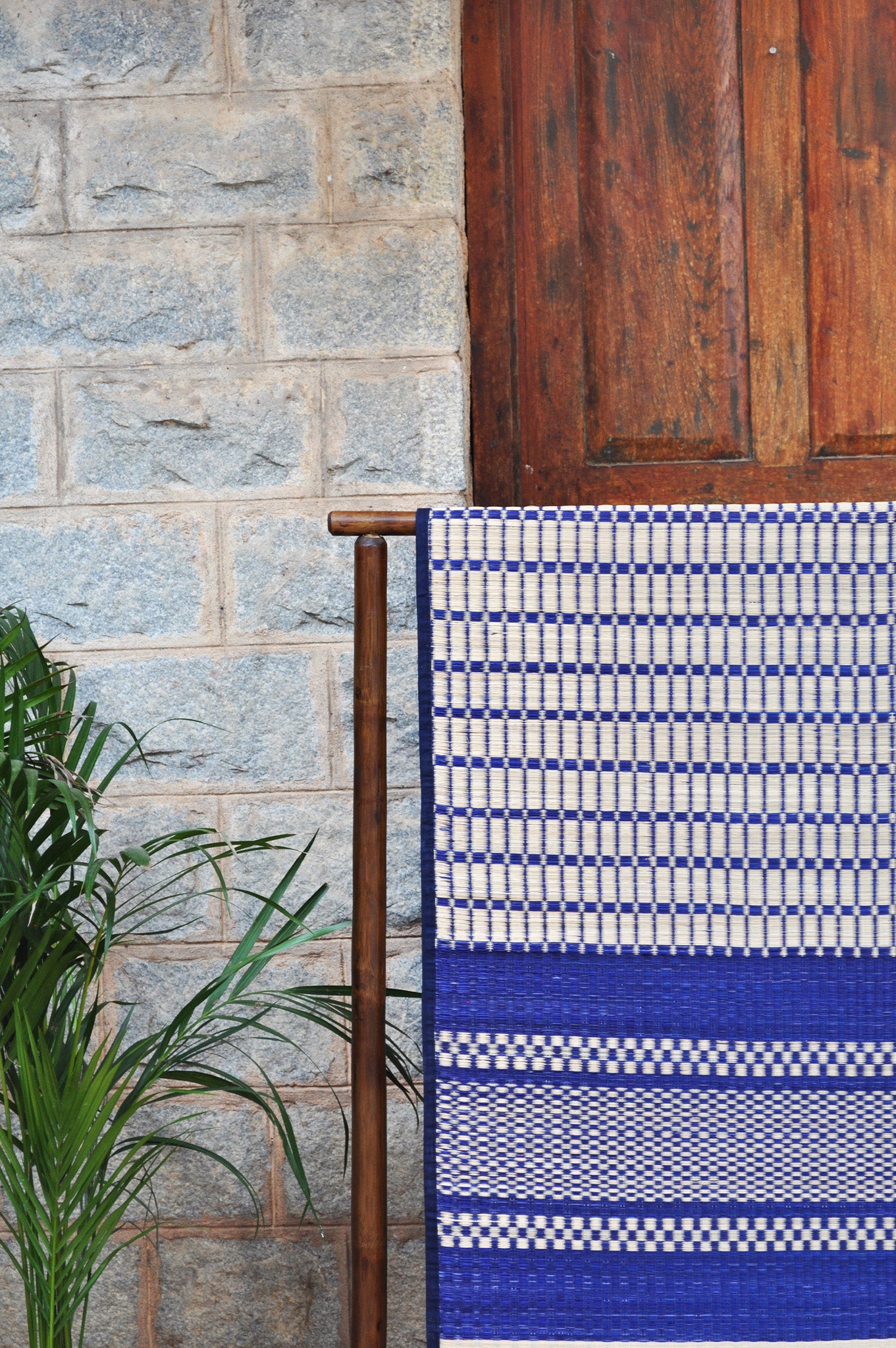 Damini Floor Mat Blue Check