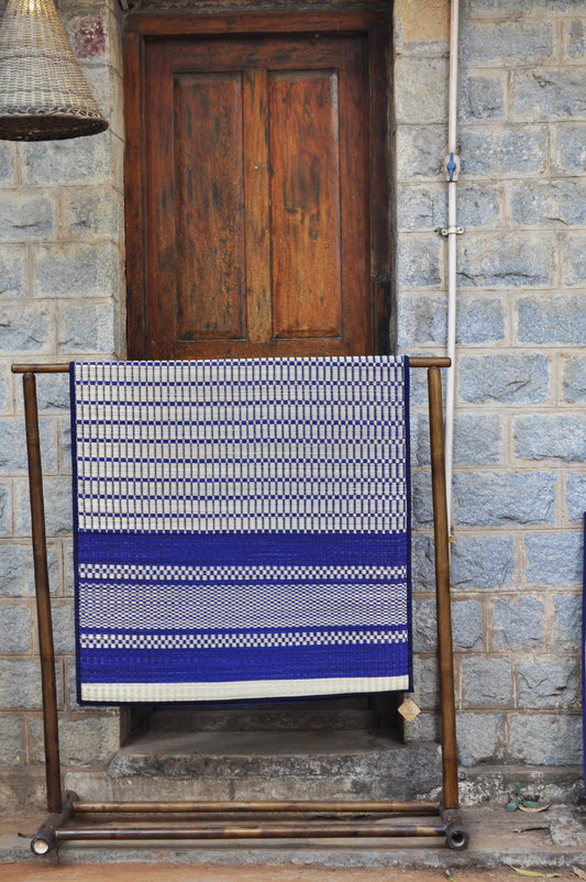 Damini Floor Mat Blue Check