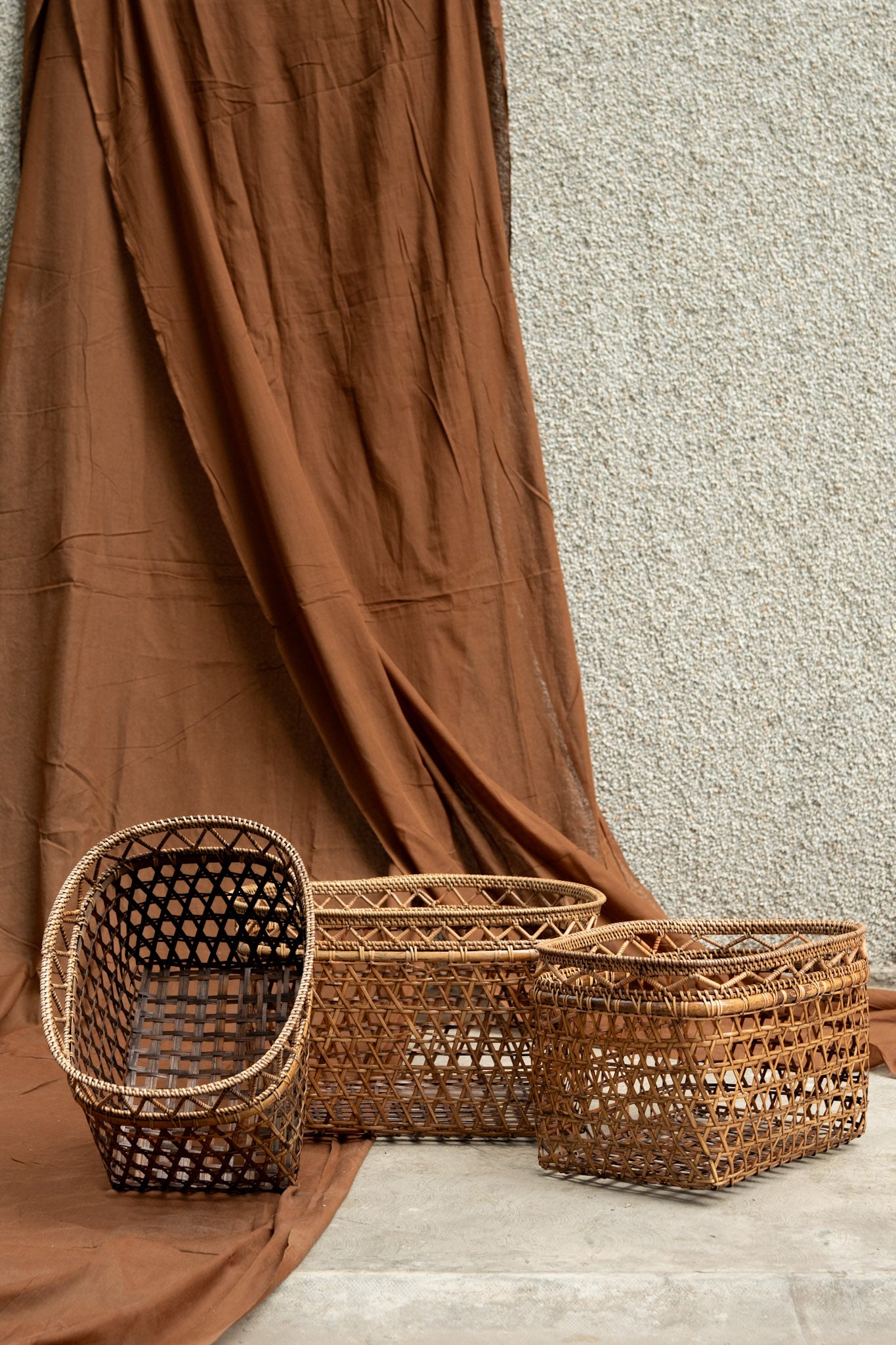 Midori Rattan Mid Height Net Basket