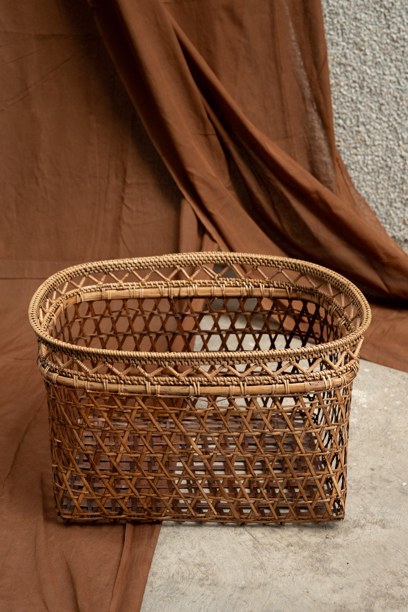 Midori Rattan Mid Height Net Basket