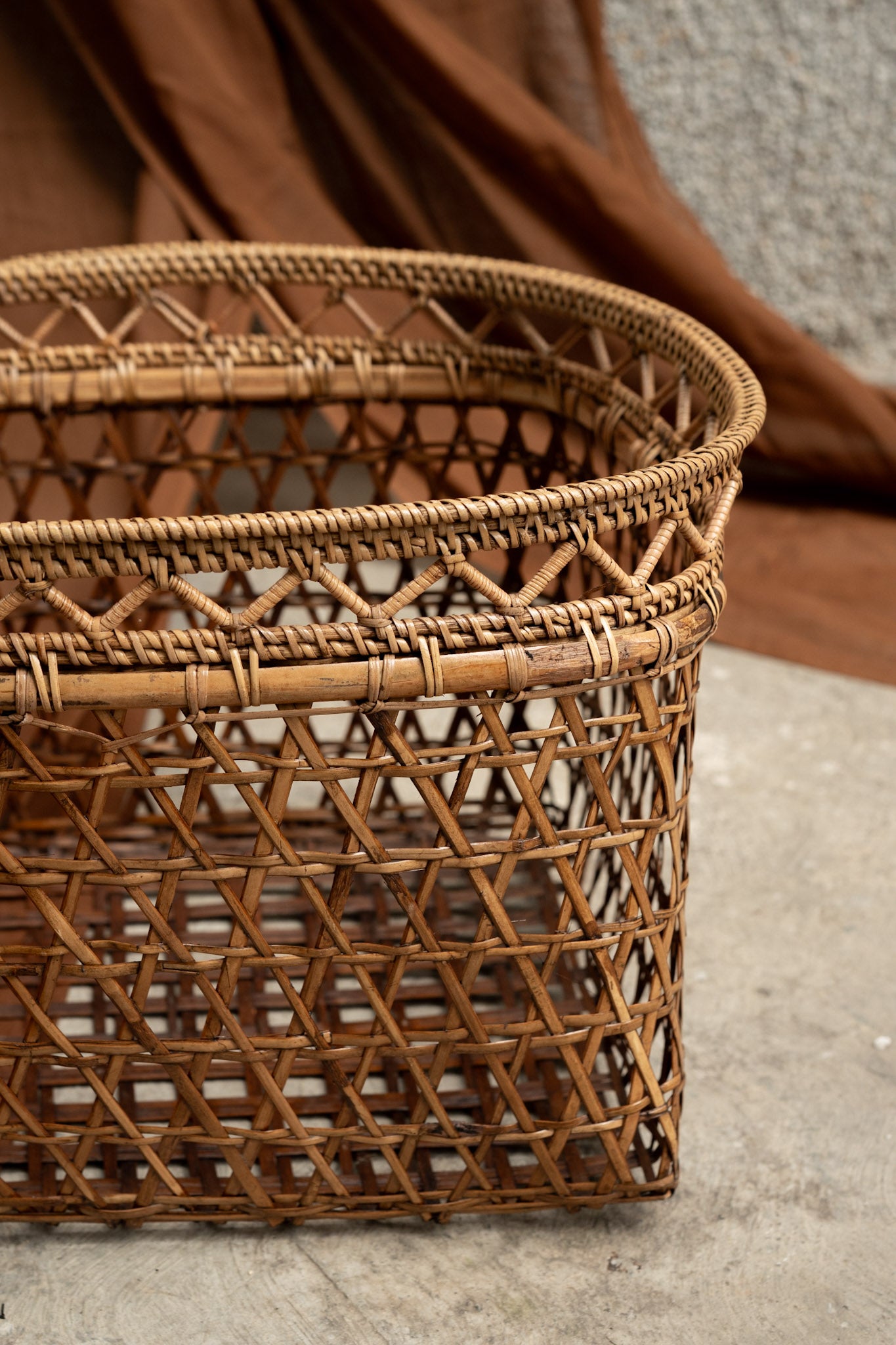 Midori Rattan Mid Height Net Basket