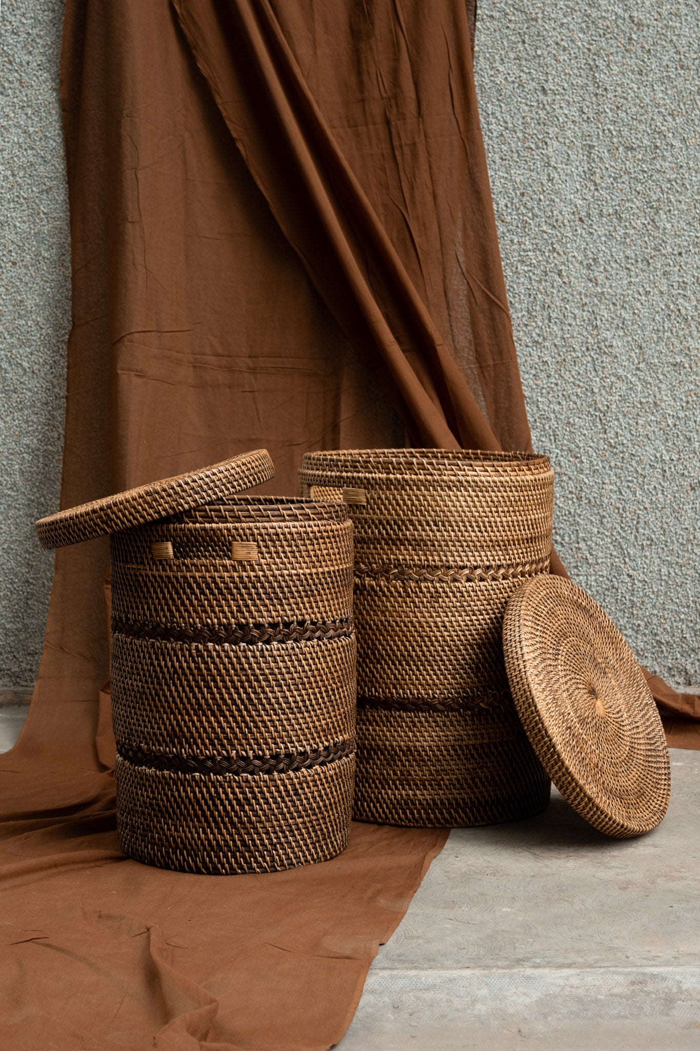 Midori Cane Cylindrical Basket
