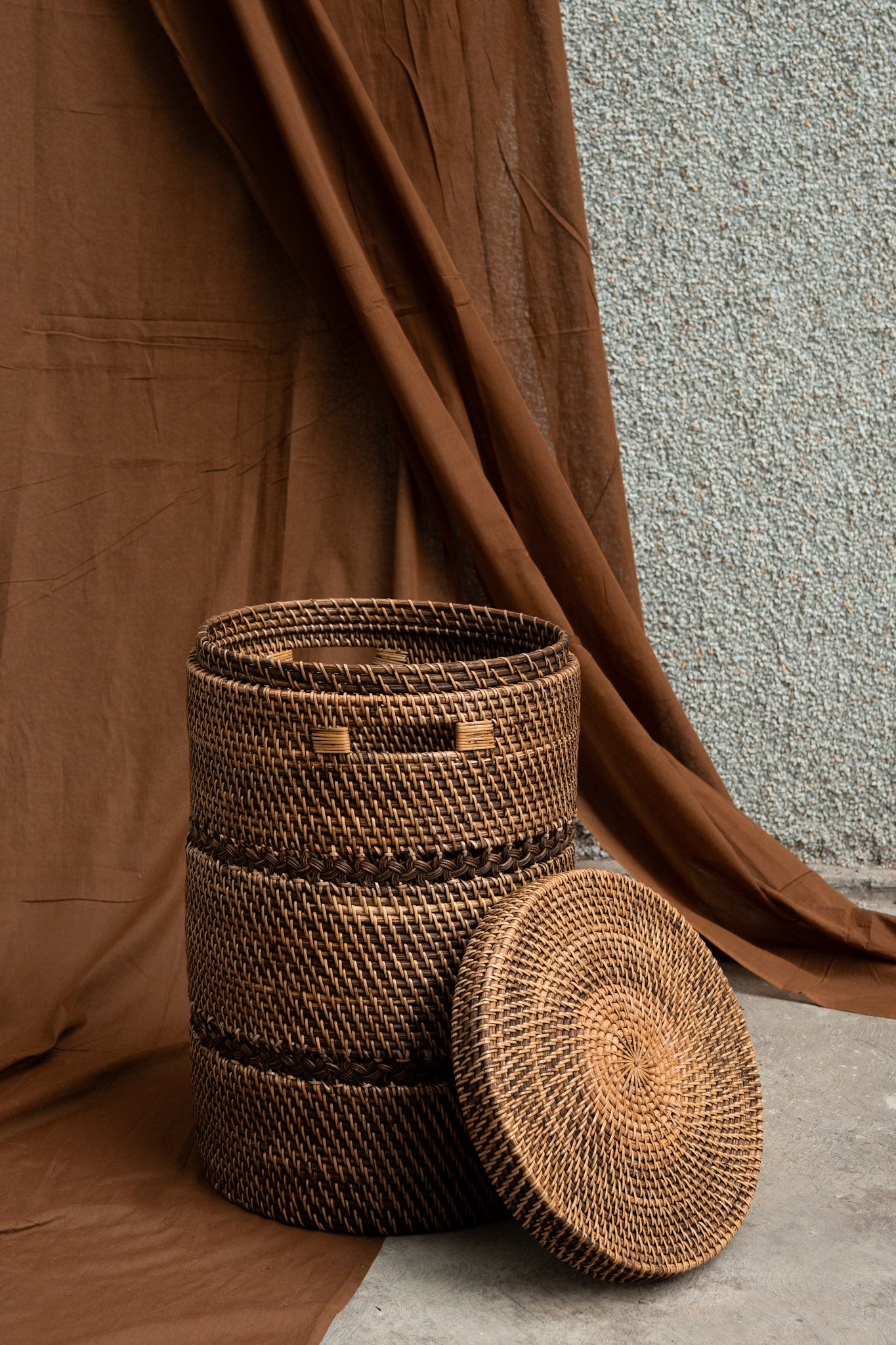 Midori Cane Cylindrical Basket