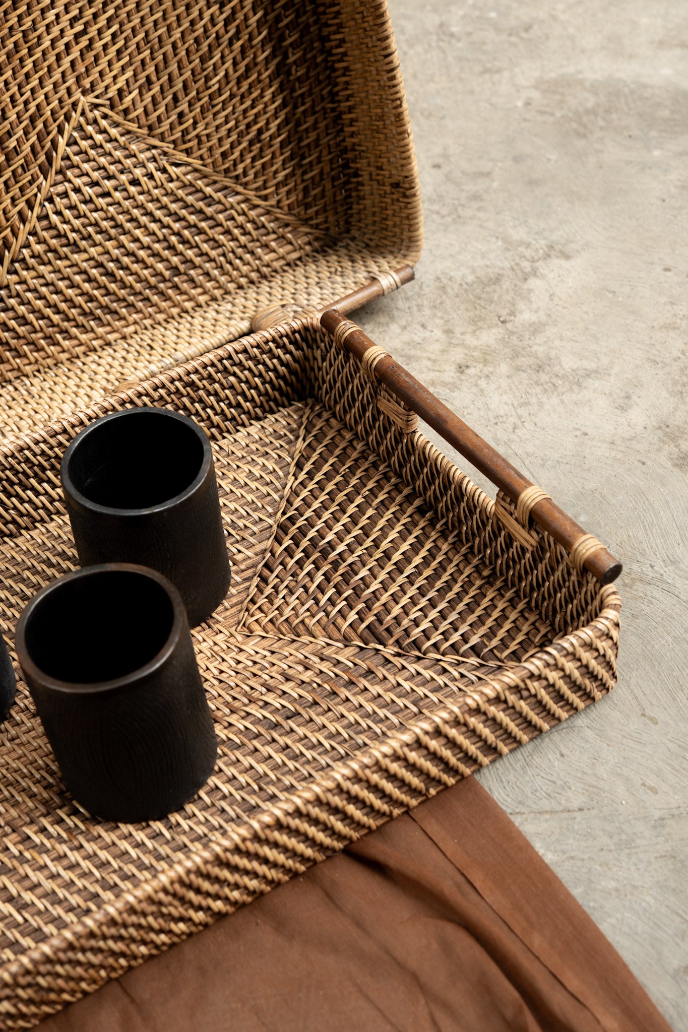 Midori Cane Rectangle Long Tray