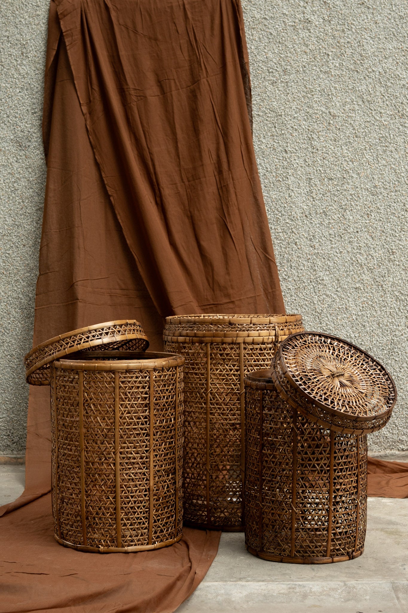 Midori Rattan Cylindrical Net Basket