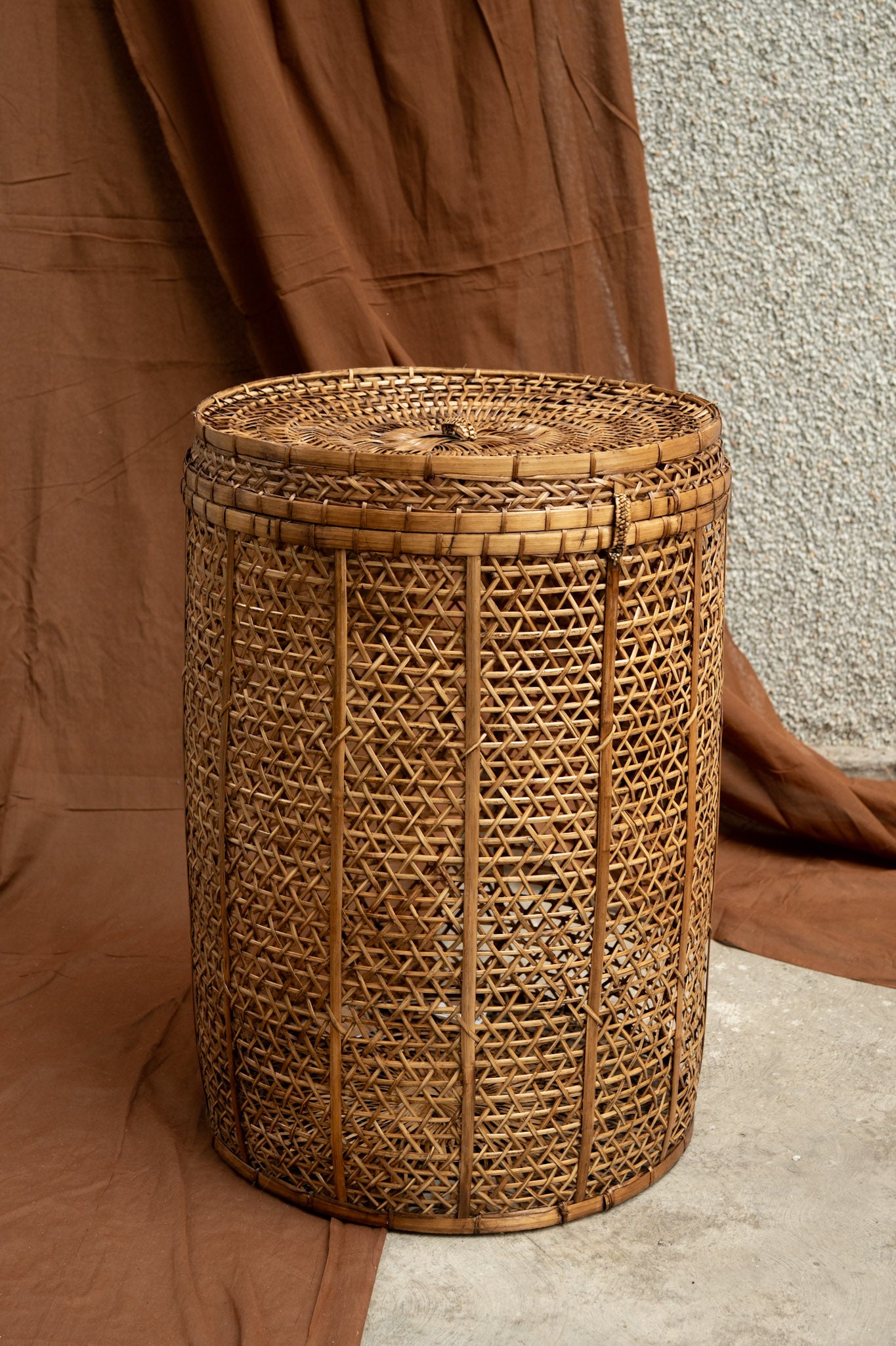 Midori Rattan Cylindrical Net Basket