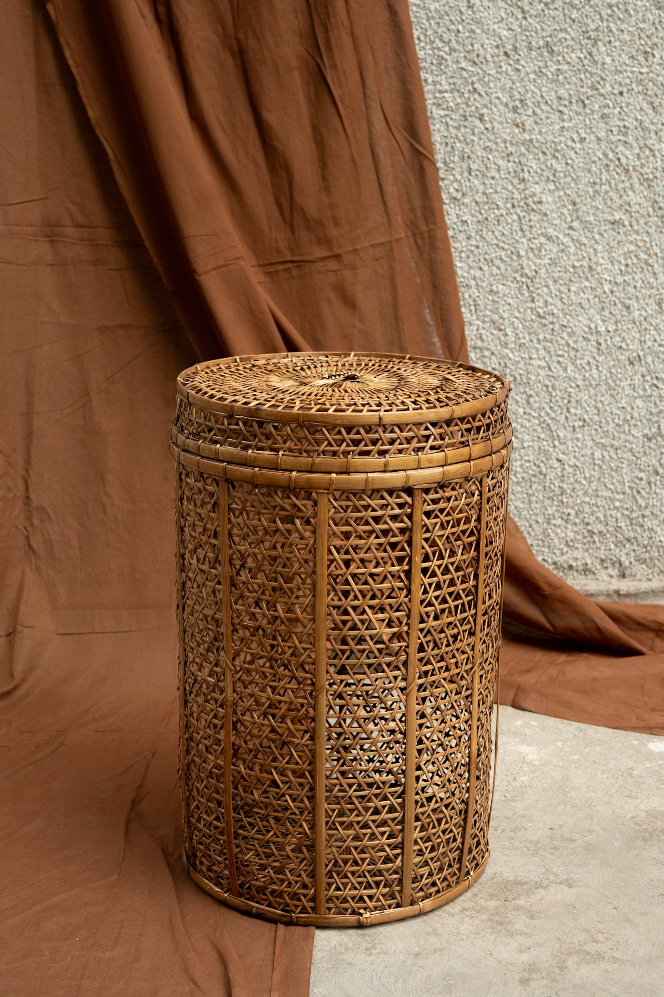 Midori Rattan Cylindrical Net Basket