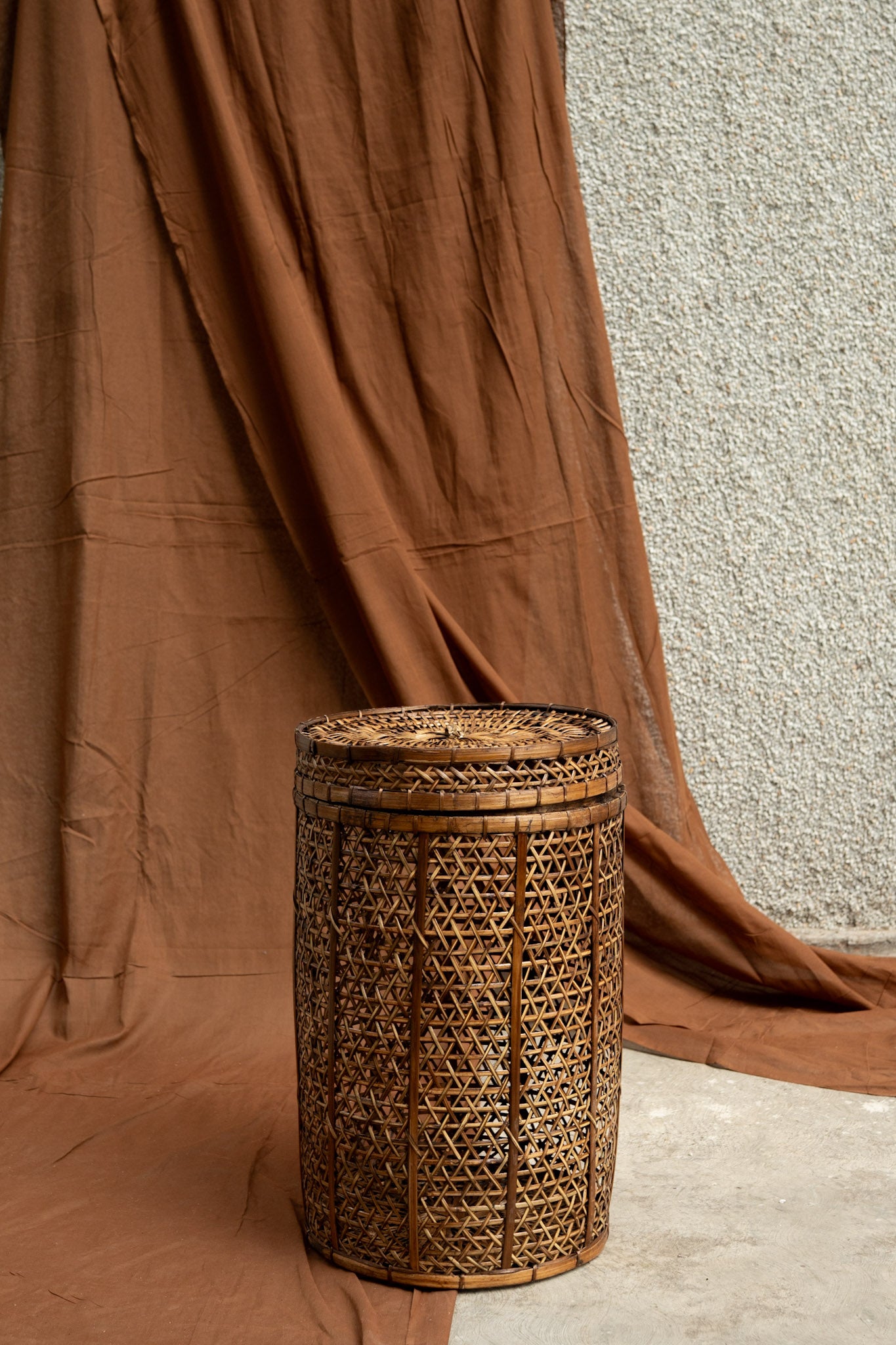 Midori Rattan Cylindrical Net Basket