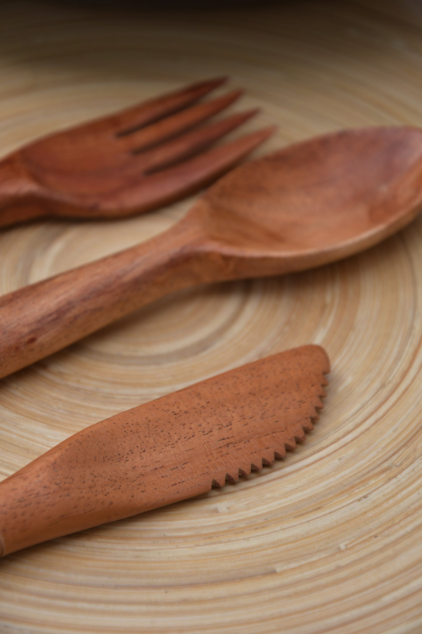 Neem Wood Spoon, Fork & Knife - Combo