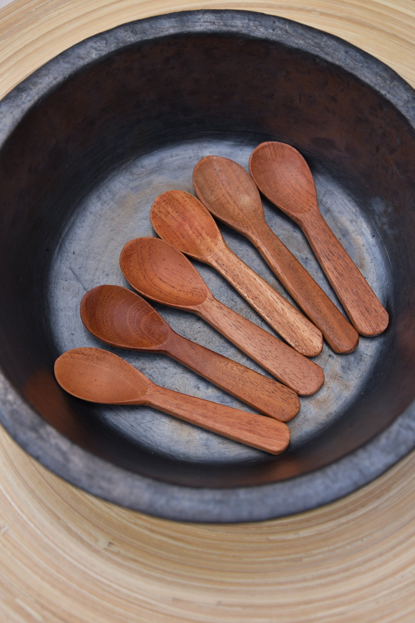 Neem Wood Salt Spoons - Set of 6