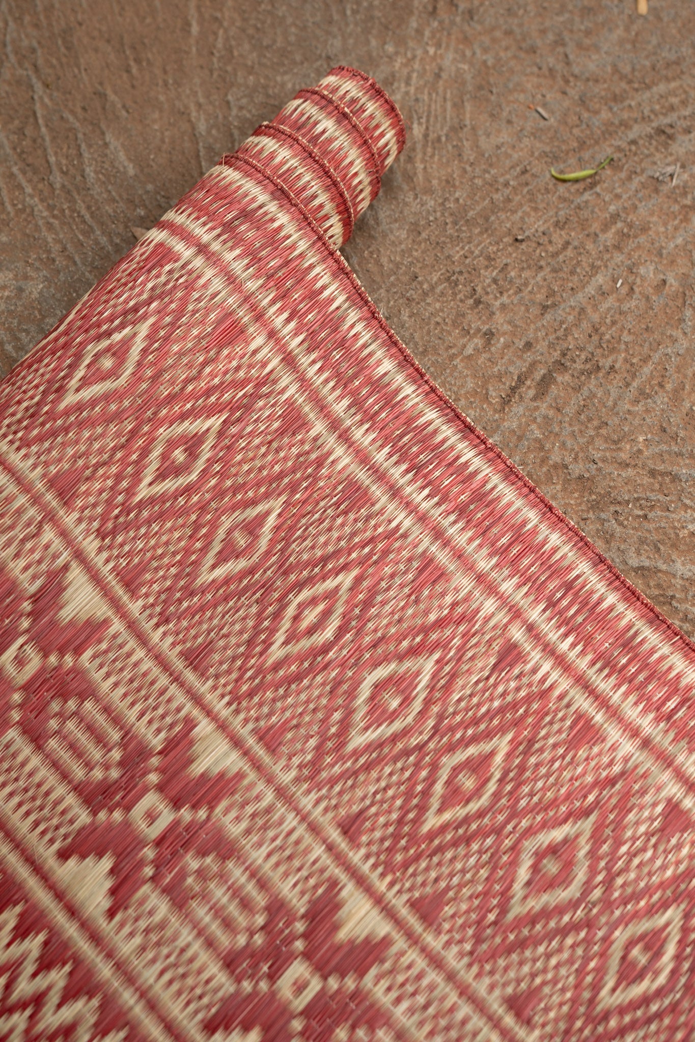 Damini Fine Floor Mat Red with Natural