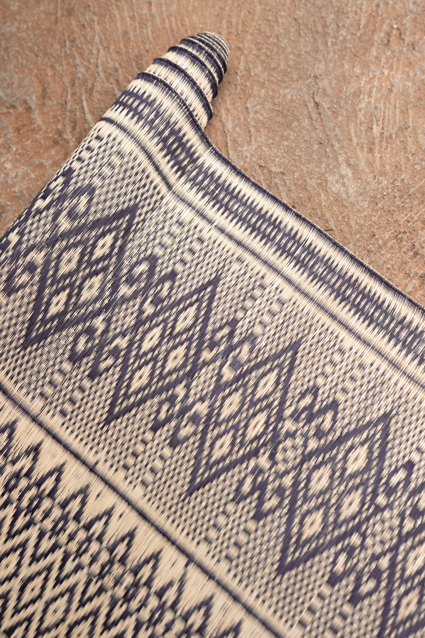 Damini Fine Floor Mat Ink Blue with Natural