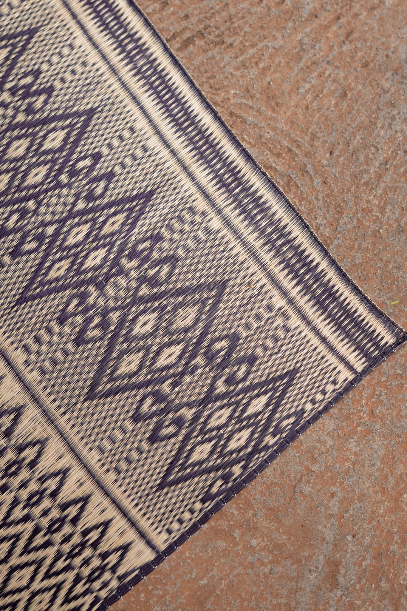 Damini Fine Floor Mat Ink Blue with Natural