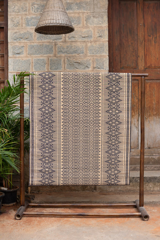 Damini Fine Floor Mat Ink Blue with Natural