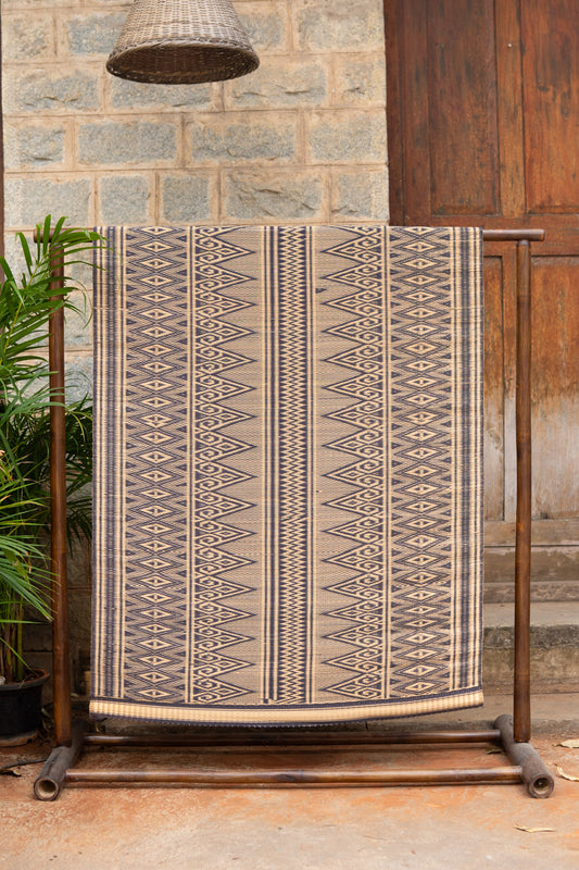Damini Fine Floor Mat Ink Blue with Natural