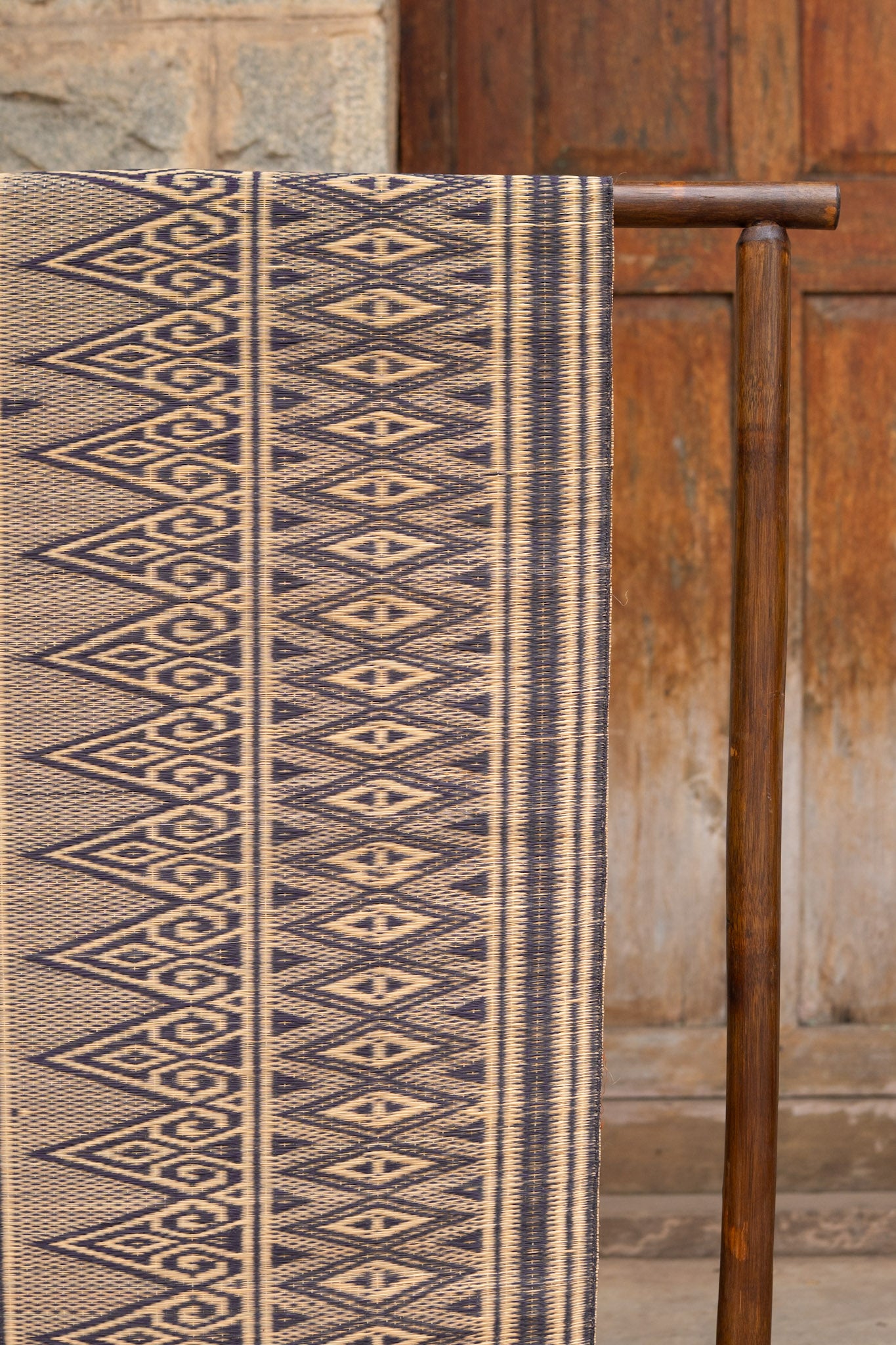 Damini Fine Floor Mat Ink Blue with Natural