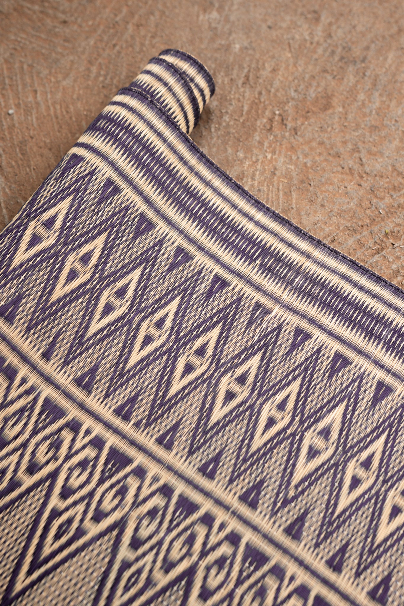 Damini Fine Floor Mat Ink Blue with Natural