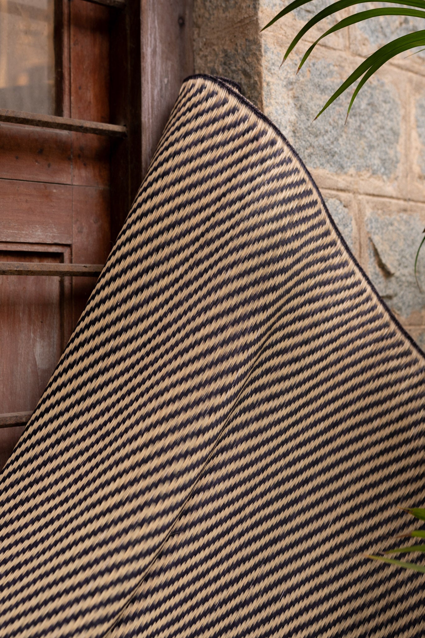 Damini Fine Floor Mat Ink Blue with Natural