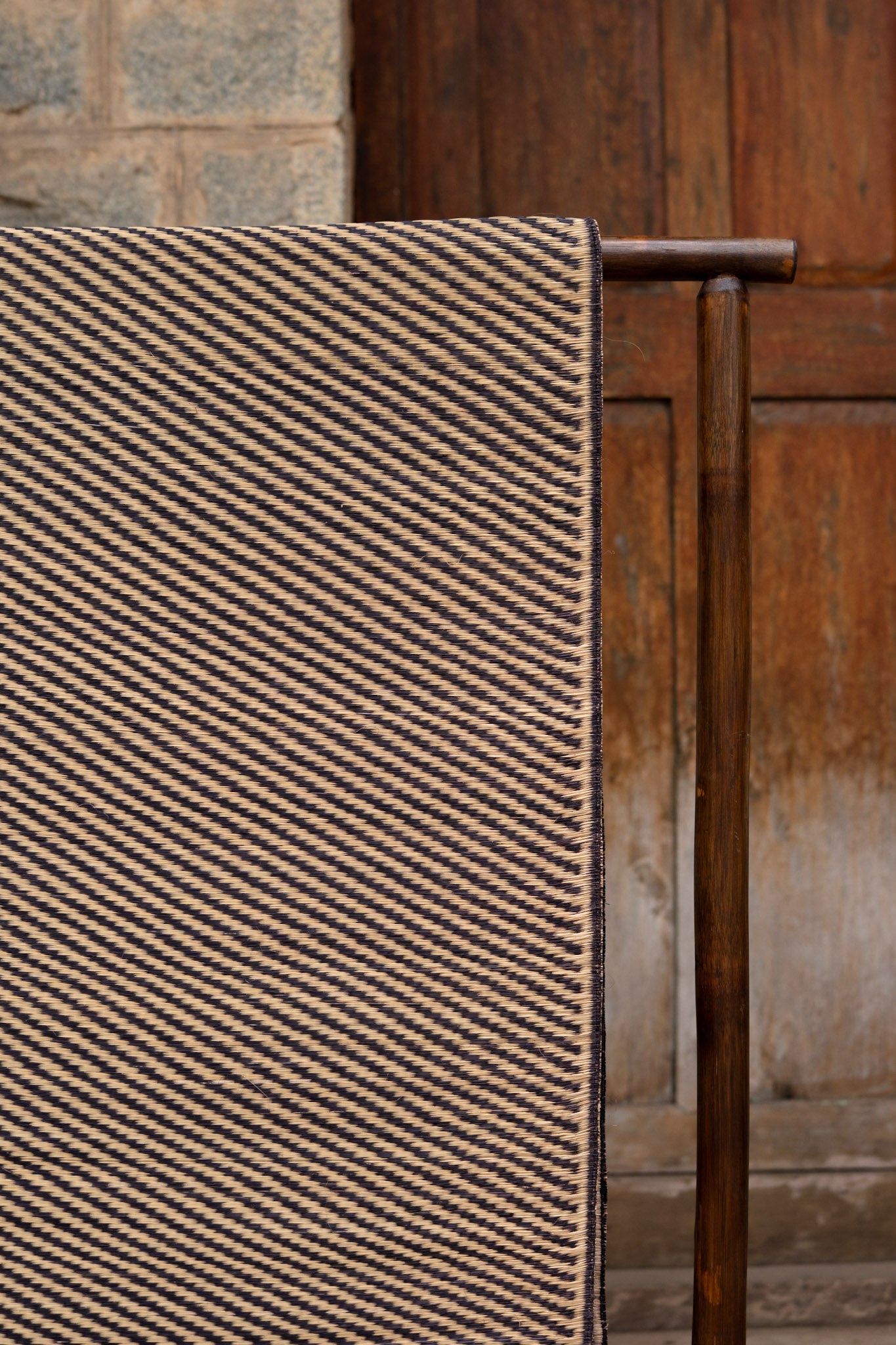 Damini Fine Floor Mat Ink Blue with Natural