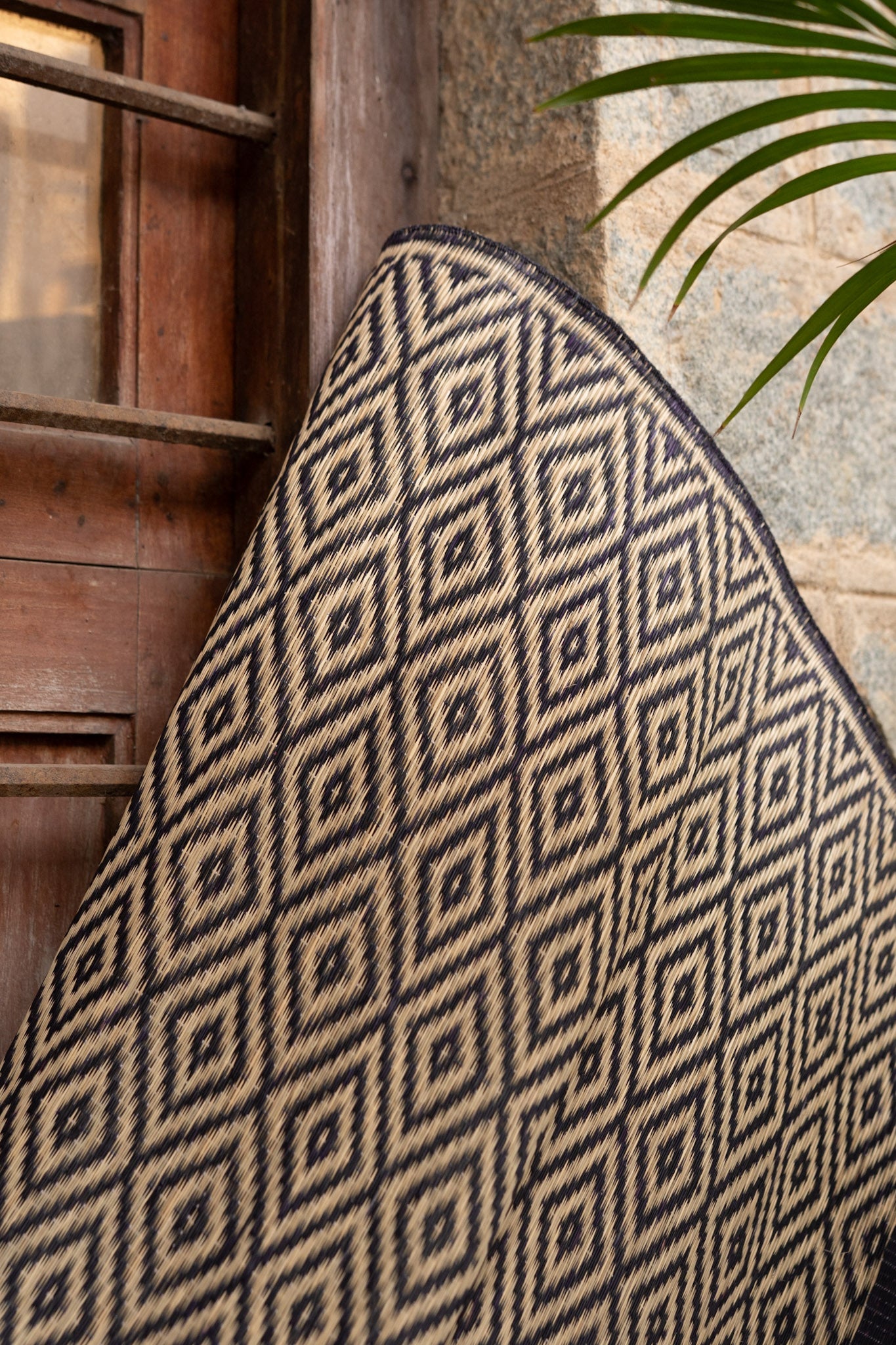 Damini Fine Floor Mat Ink Blue with Natural