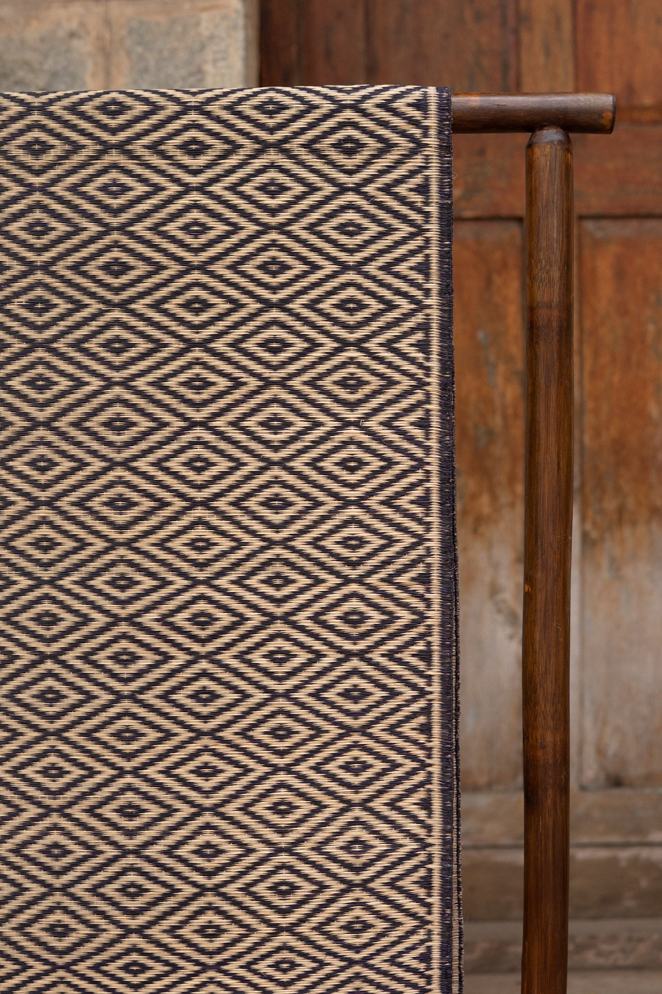 Damini Fine Floor Mat Ink Blue with Natural