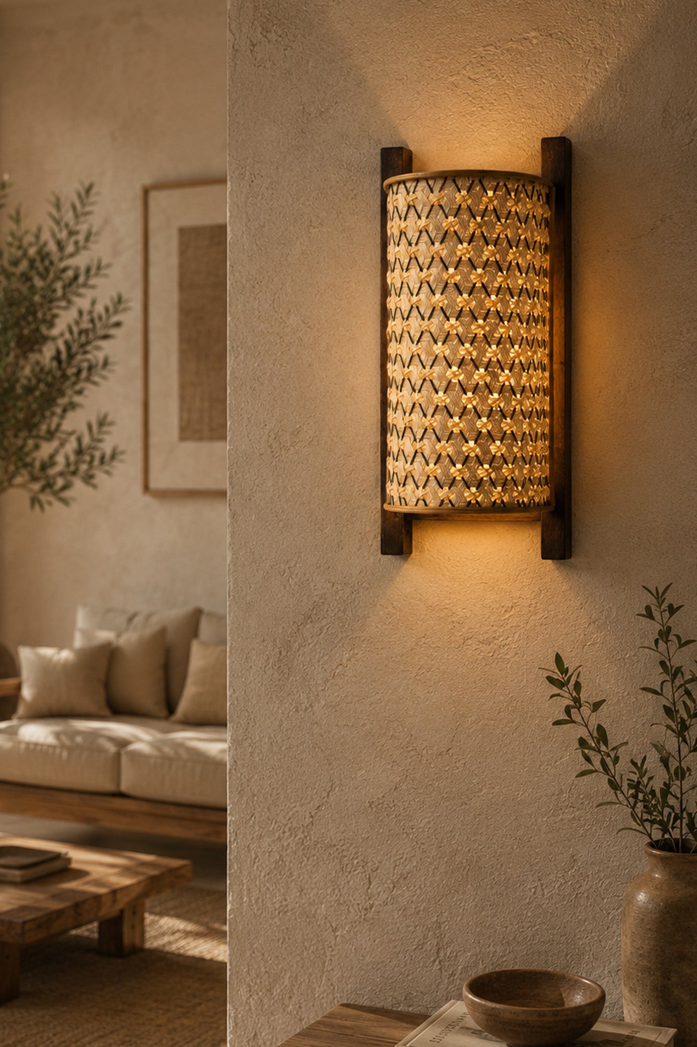 Urav Pineapple Wall Shade Natural with Brown Line