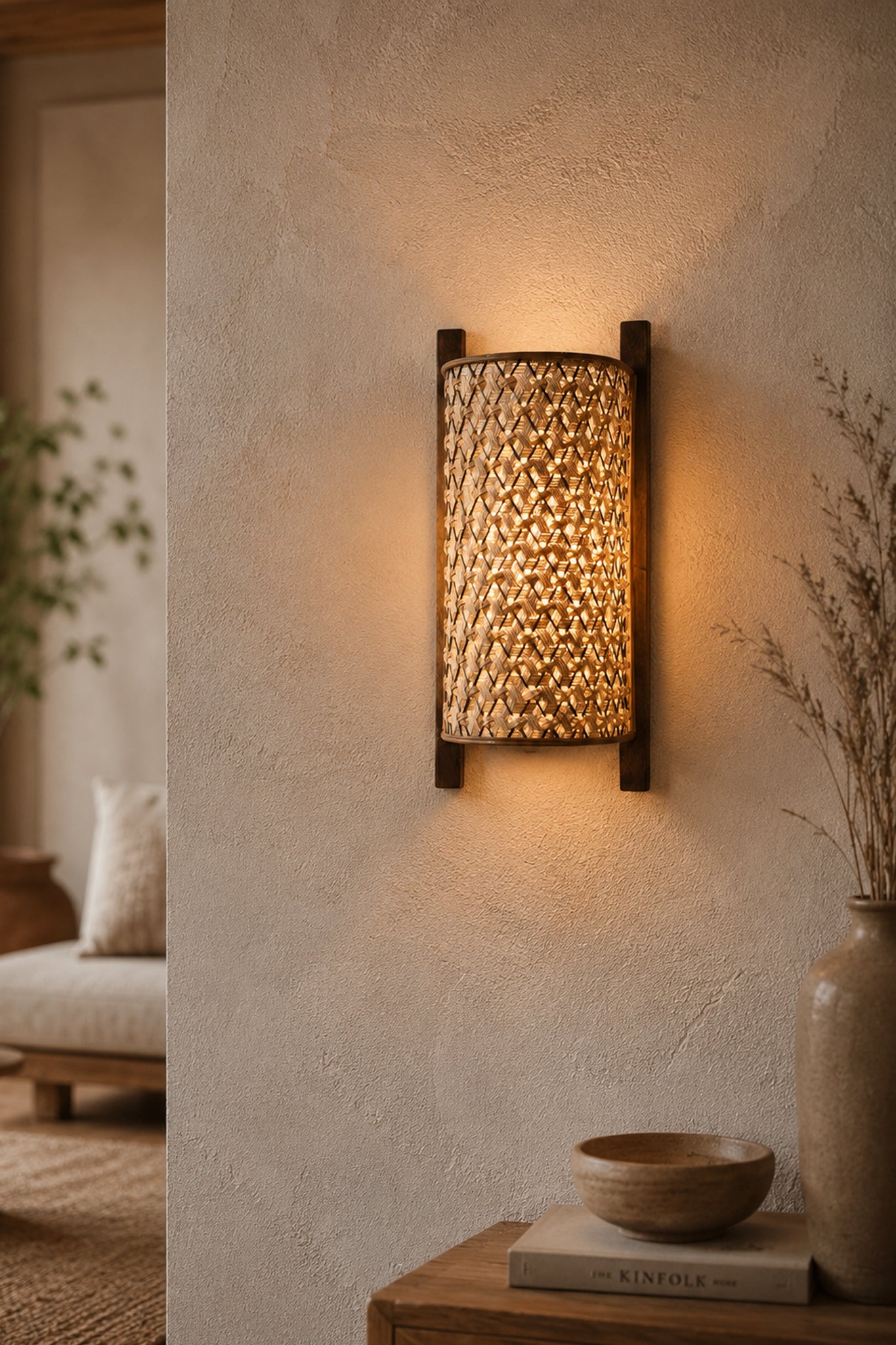 Urav Pineapple Wall Shade Natural with Brown Line