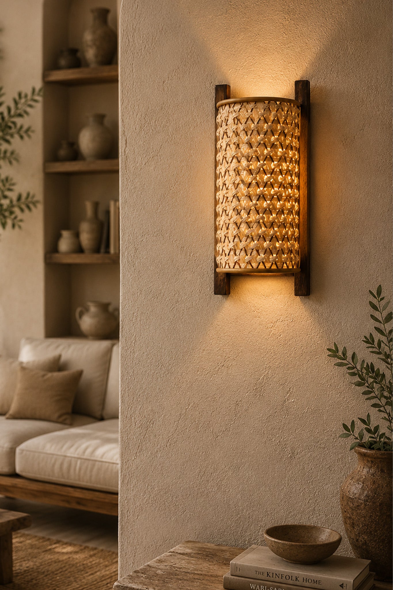 Urav Pineapple Wall Shade Natural with Green Line