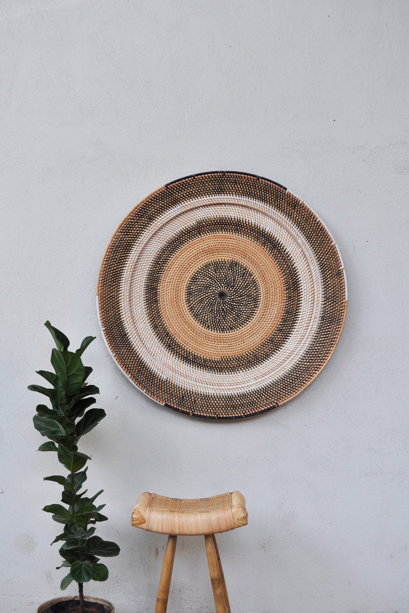 Midori Handwoven Rattan Wall Decor Plate
