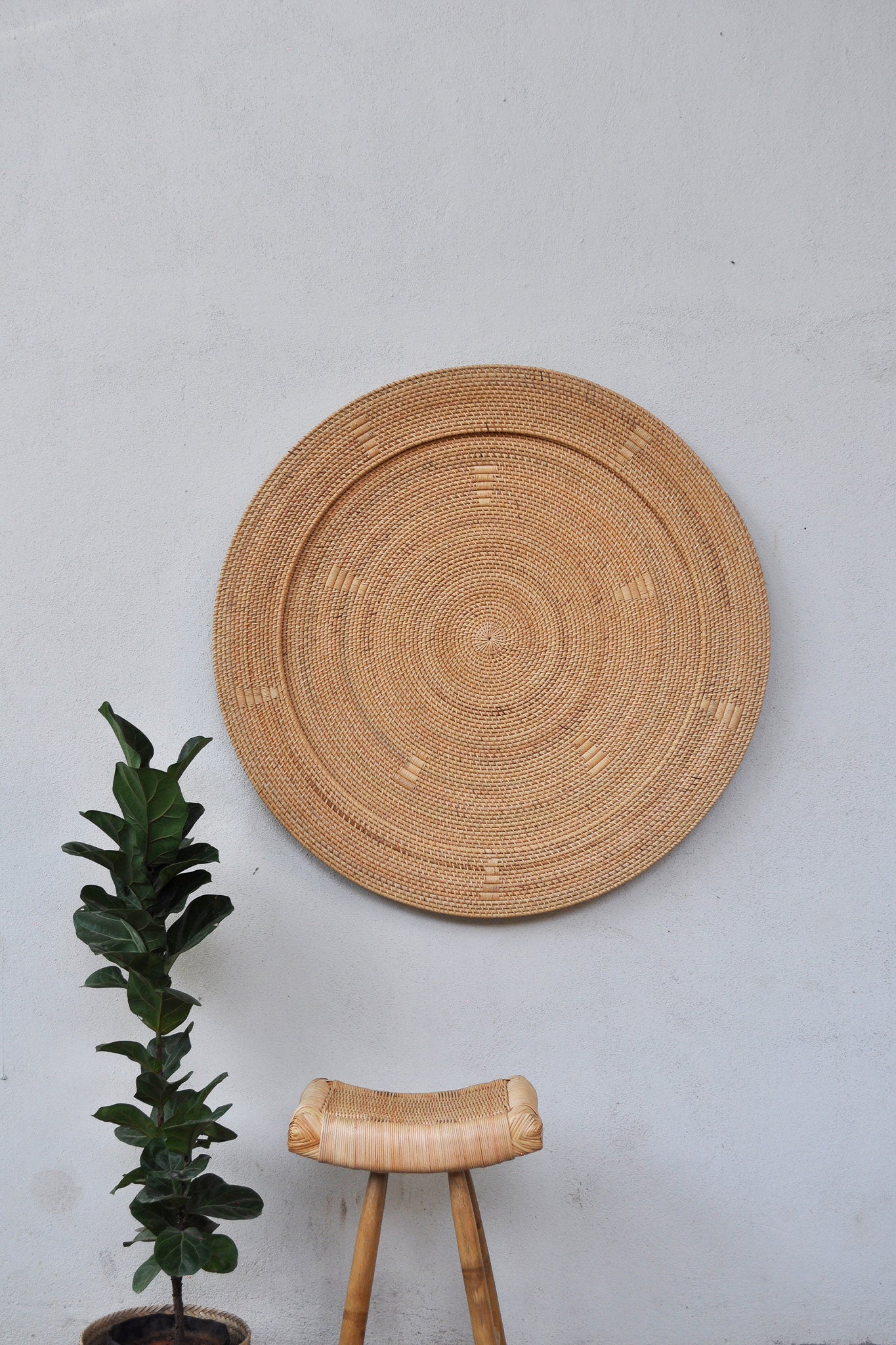 Midori Handwoven Rattan Wall Decor Plate