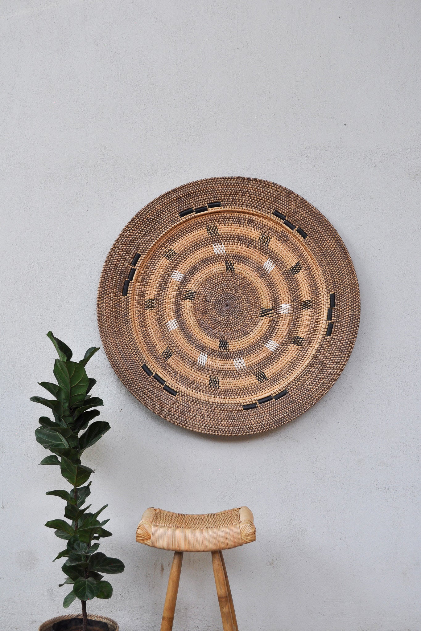 Midori Handwoven Rattan Wall Decor Plate