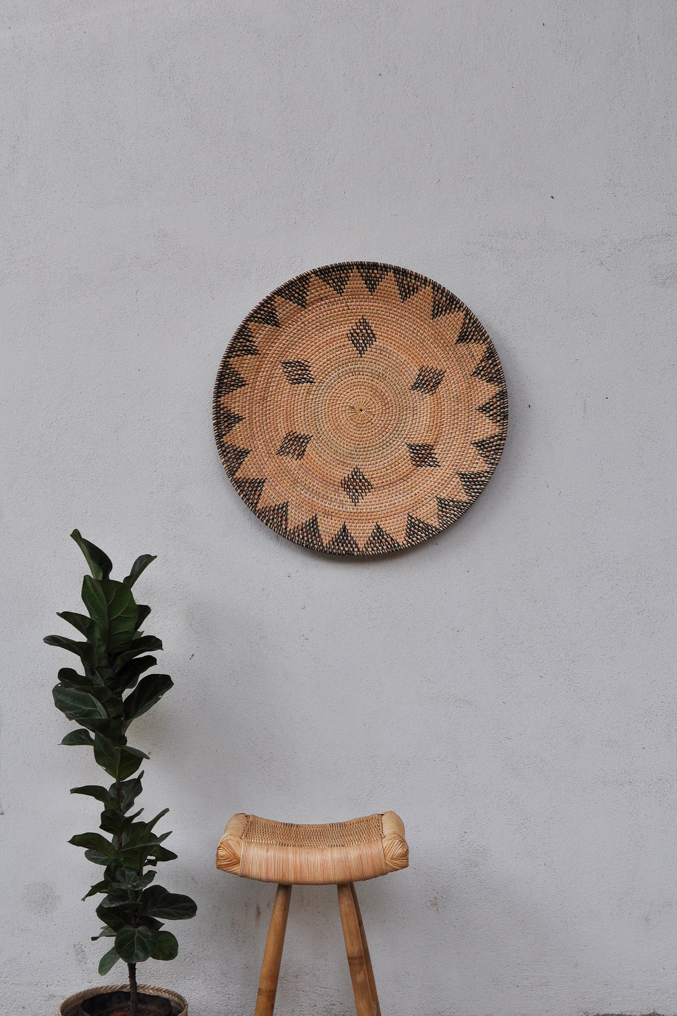 Midori Handwoven Rattan Wall Decor Plate