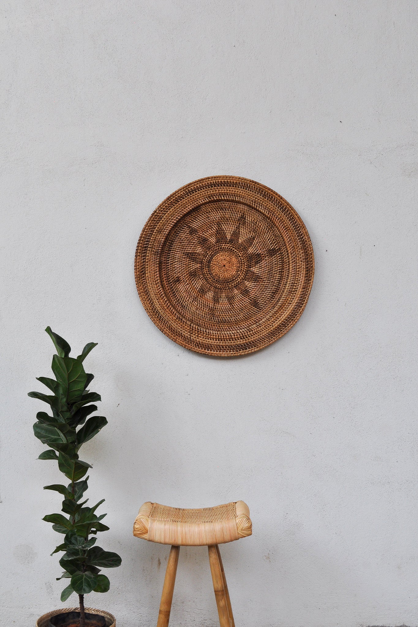 Midori Handwoven Rattan Wall Decor Plates