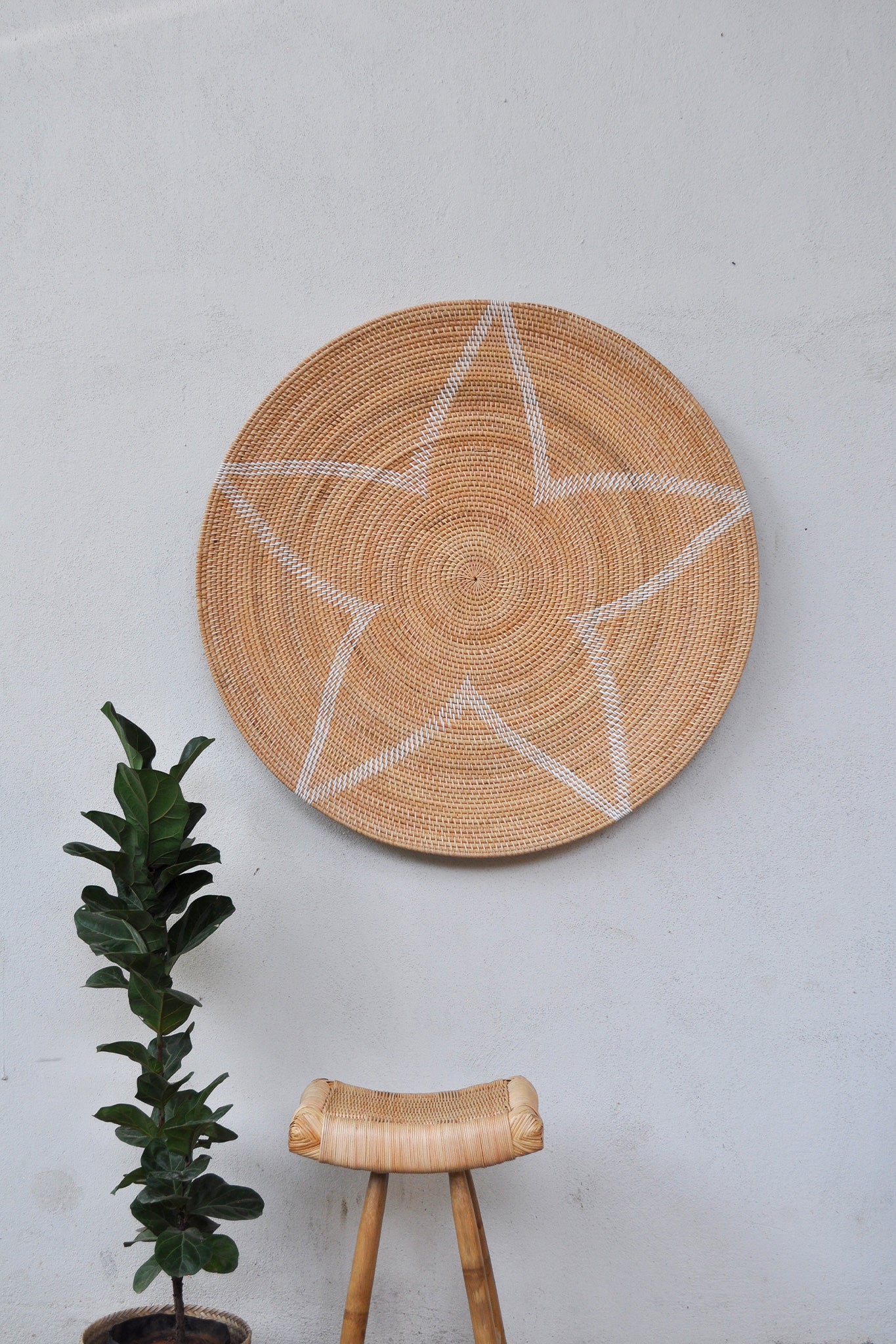 Midori Handwoven Rattan Wall Decor Plate