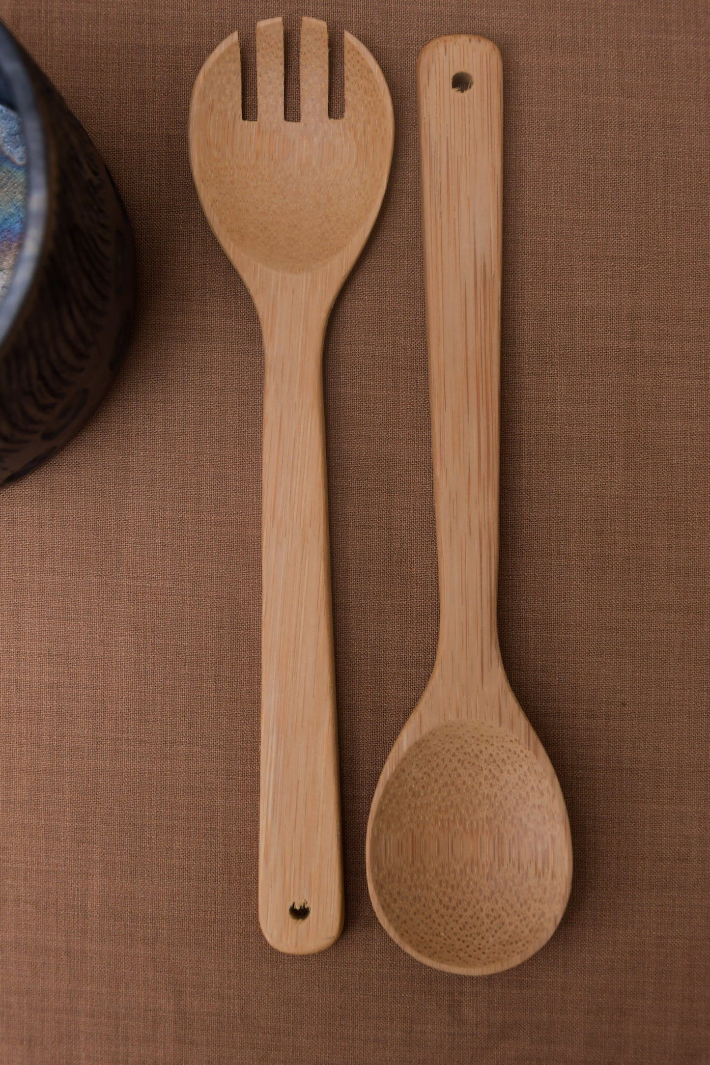 Natural Salad Server Set in Bamboo