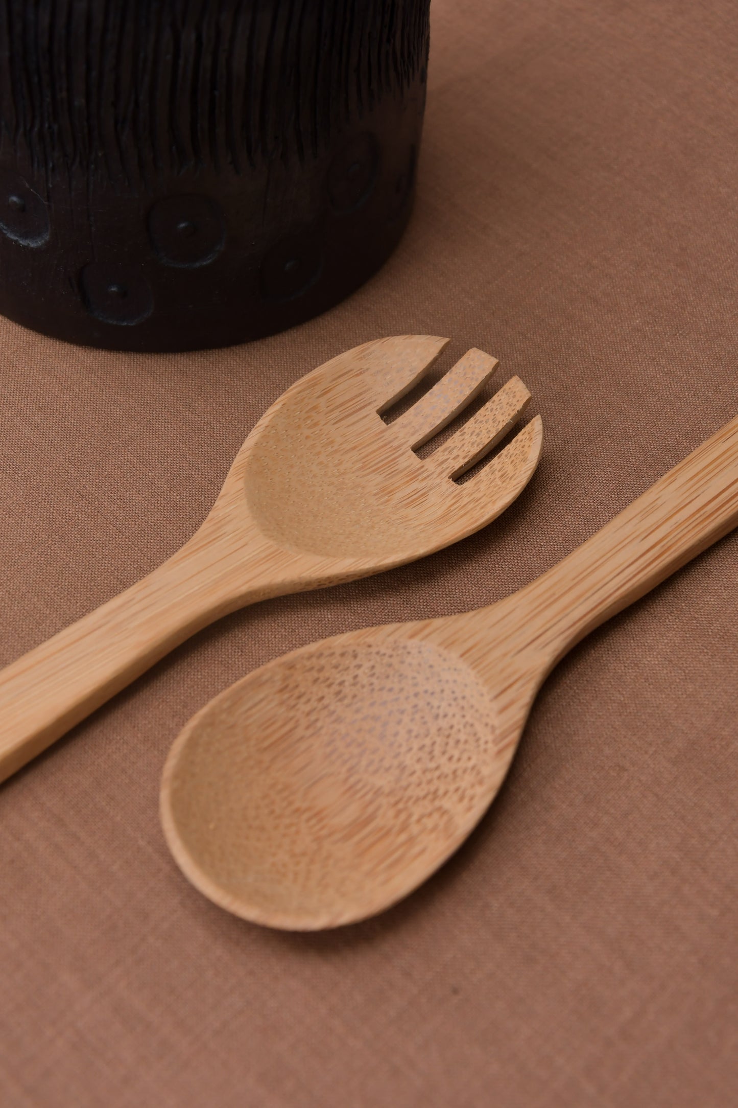 Natural Salad Server Set in Bamboo