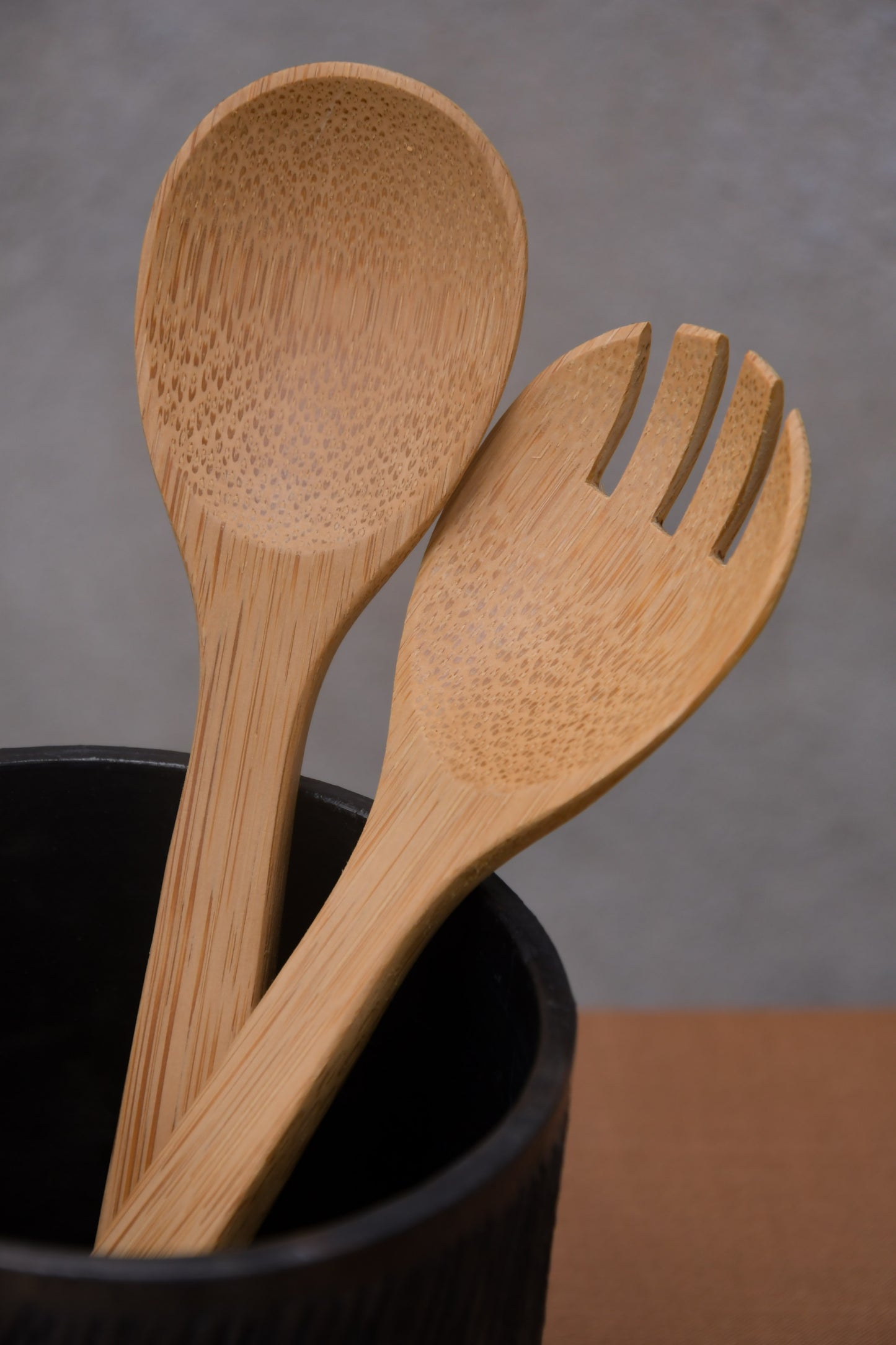 Natural Salad Server Set in Bamboo