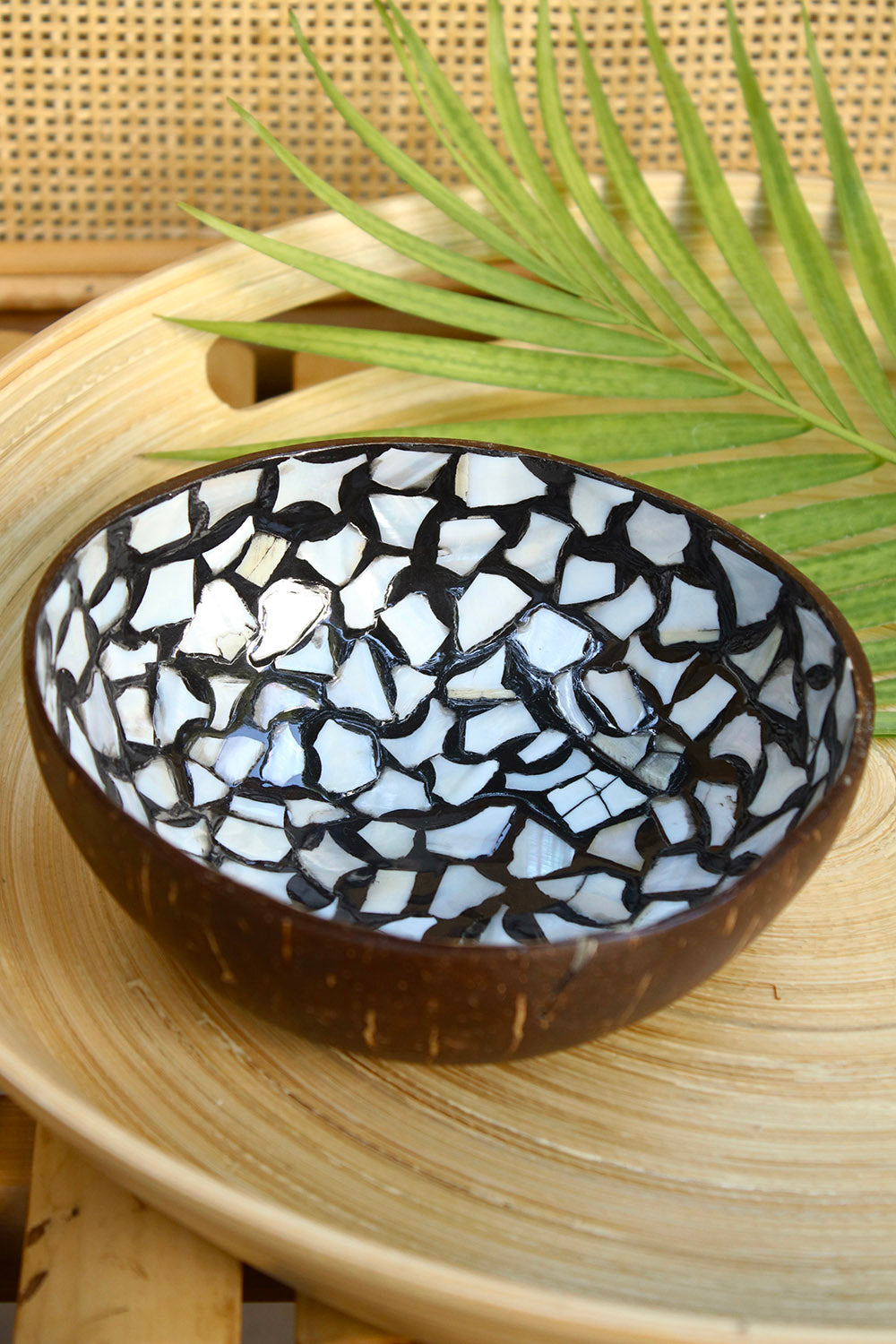 Coconut Bowl - Mother of Pearl - White Mosaic