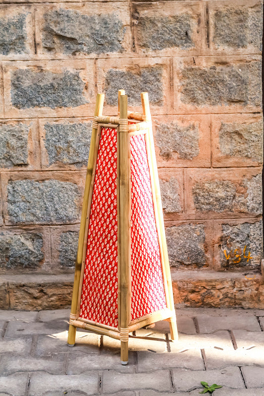 Golden woods Bamboo Floor Lamp (Natural-Red)